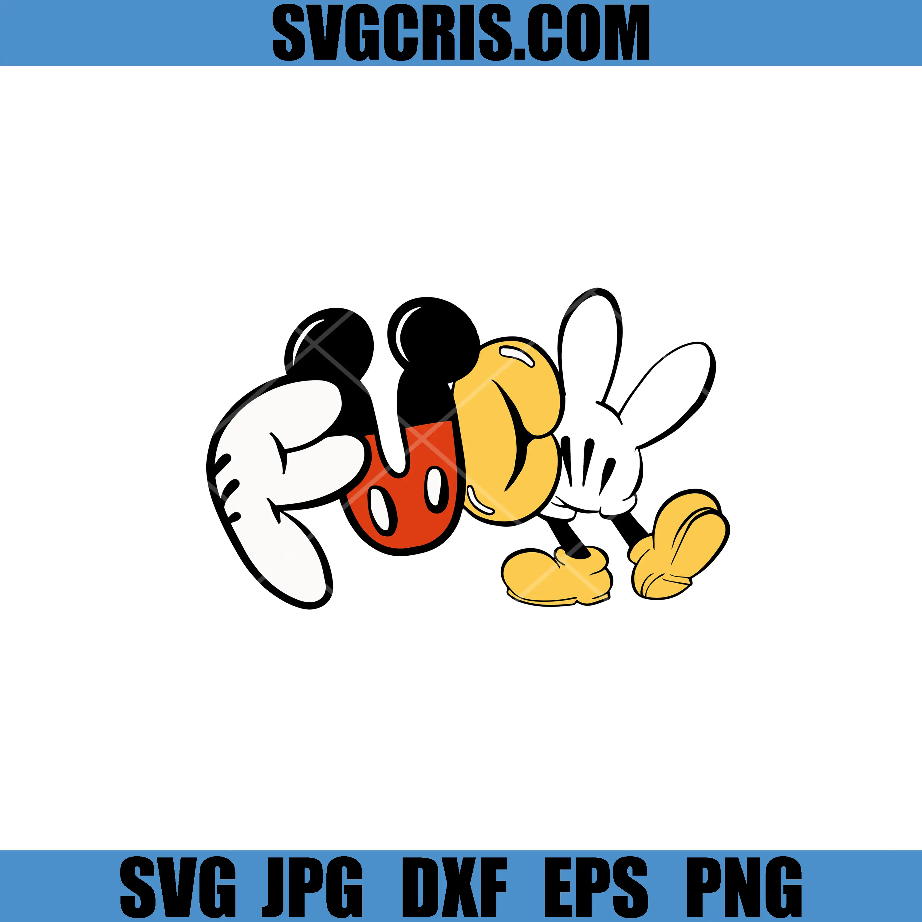 Mickey Mouse Funny Pose SVG, Classic Cartoon Character Art SVG
