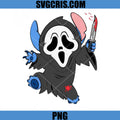 Cute Stitch Ghostface With Knife PNG, Horror Stitch Cartoon Art PNG