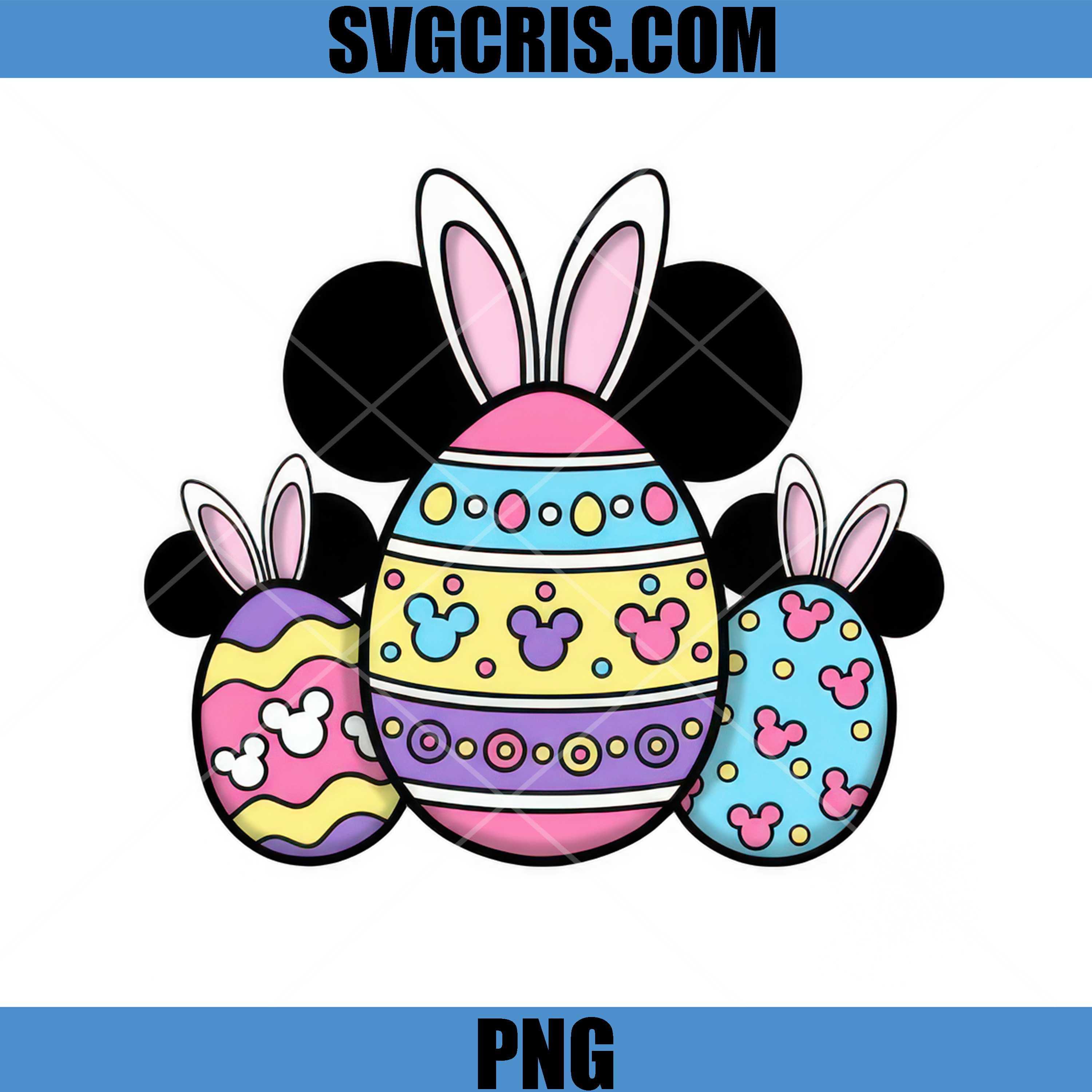 Mickey Bunny Ears Easter Eggs PNG, Cartoon Mickey Egg PNG