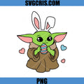Baby Yoda Bunny Easter Egg Cute PNG, Star Wars Easter PNG