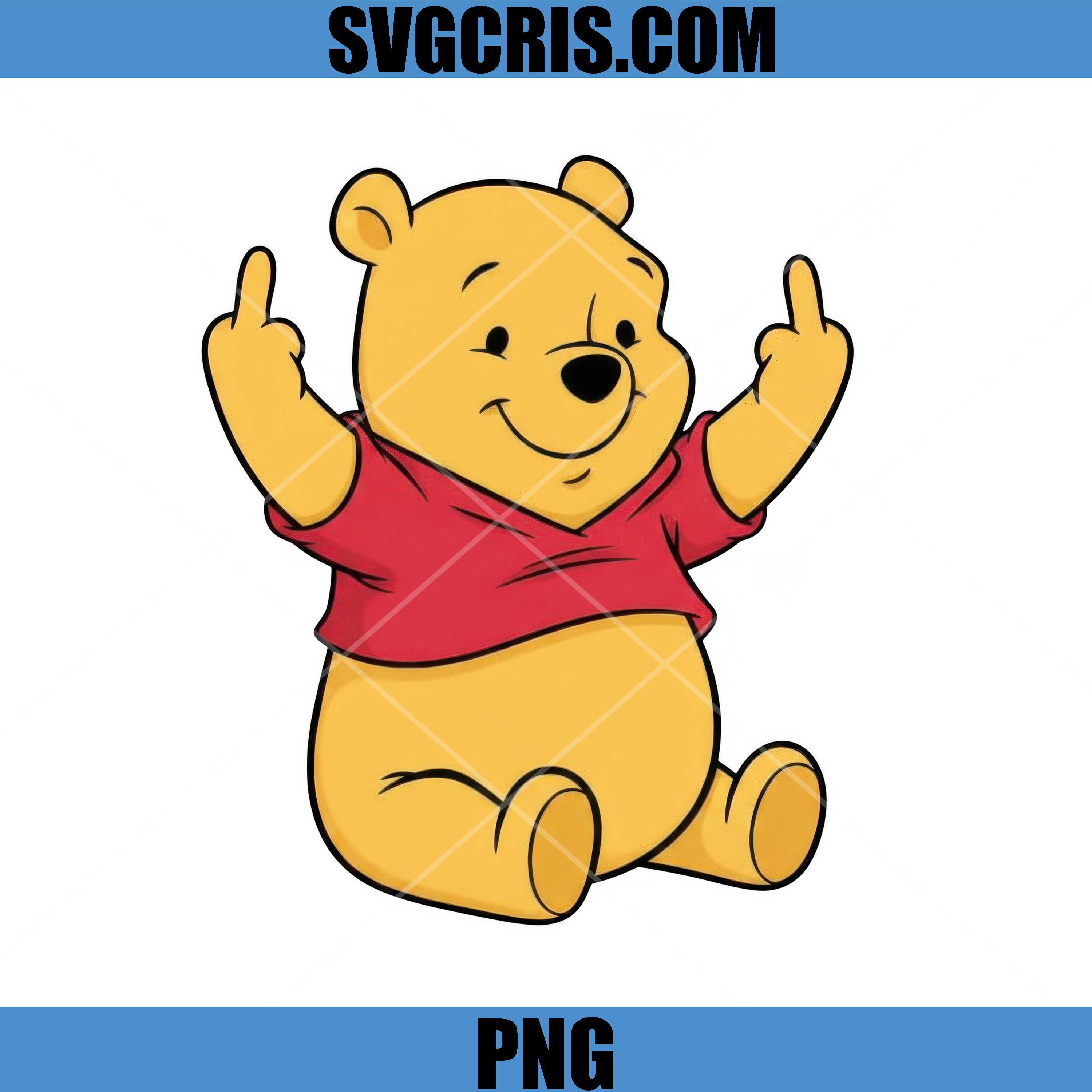 Winnie The Pooh Middle Finger PNG, Cute Pooh Bear Rude Gesture PNG