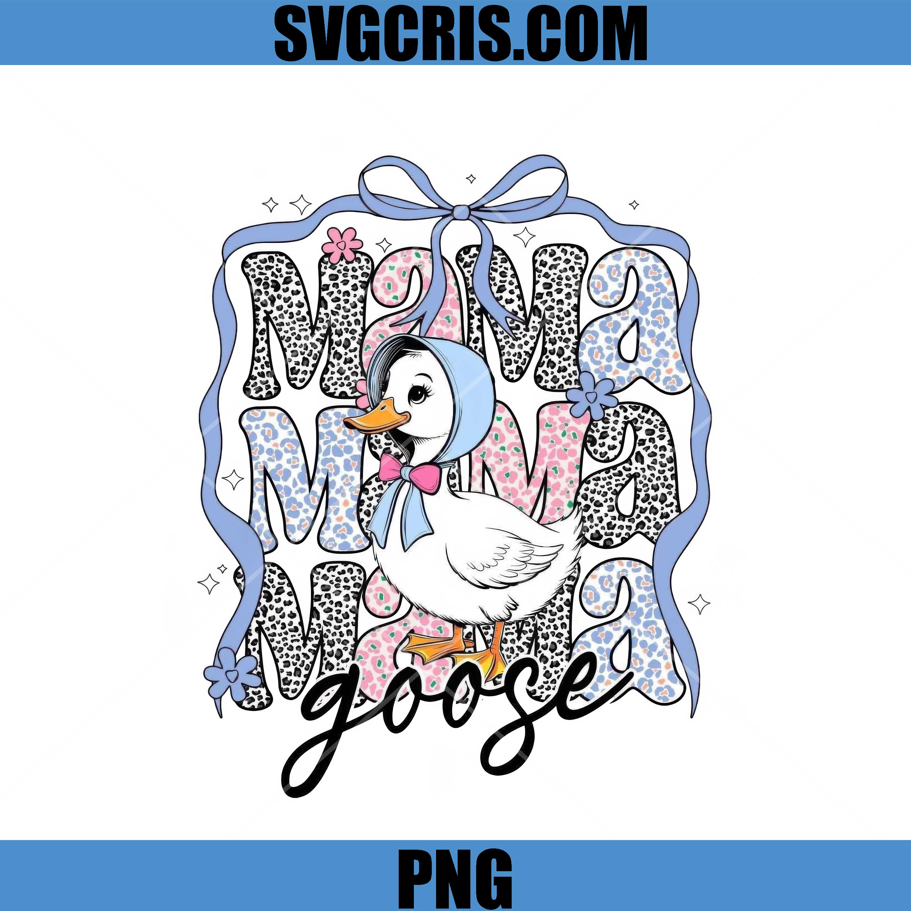Mama Goose Cute Duck With Bow PNG, Floral Leopard Mothers Day PNG