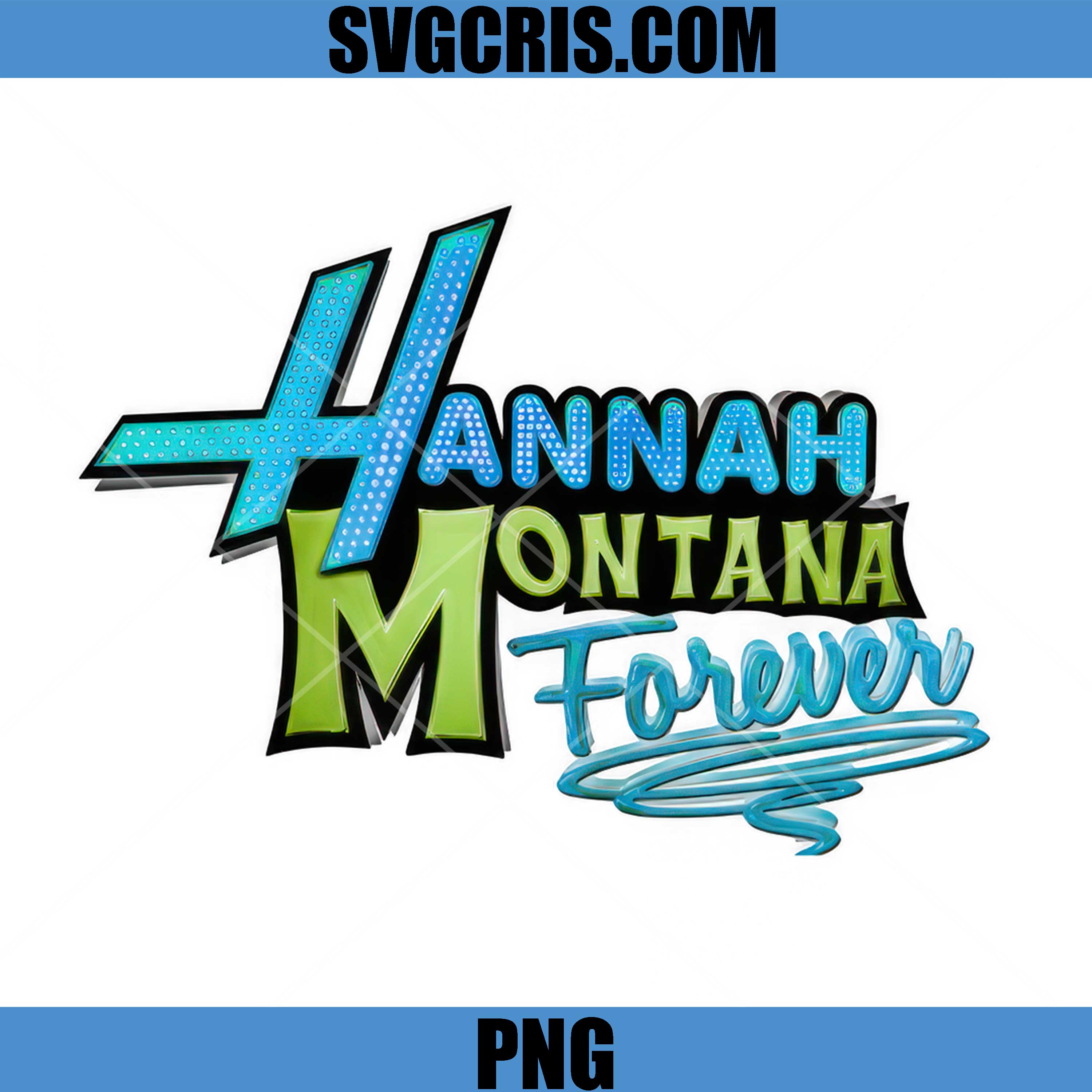 Hannah Montana HM Forever PNG, Retro Disney Logo Style PNG