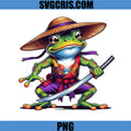 Samurai Frog Warrior With Sword PNG, Cute Ninja Frog Cartoon PNG