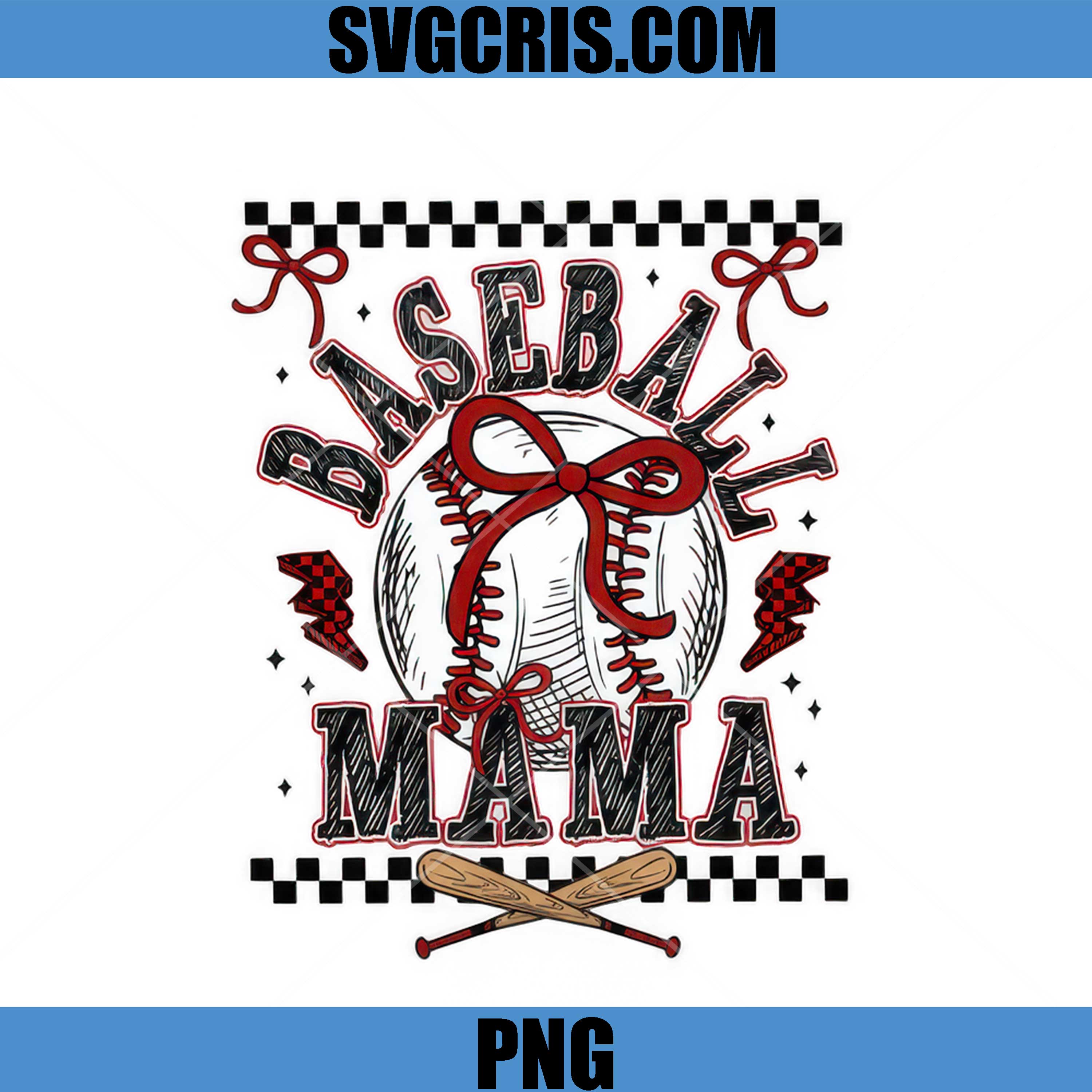 Baseball Mama Bow Baseball Ball Design PNG, Baseball Mama PNG