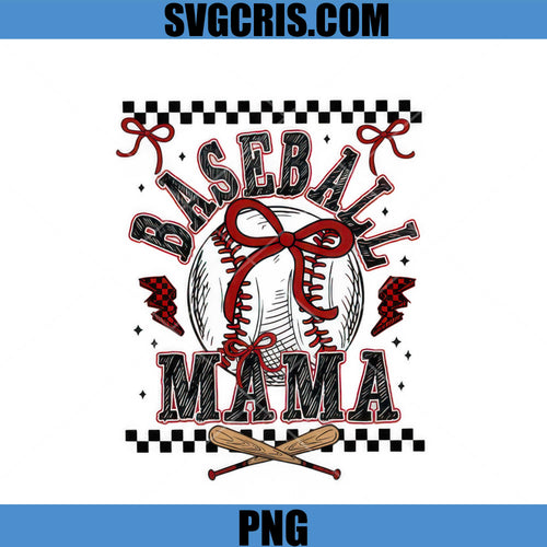 Baseball Mama Bow Baseball Ball Design PNG, Baseball Mama PNG