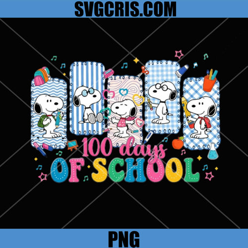 100 Days of School PNG, Cute Cartoon Dog Back to School Design PNG
