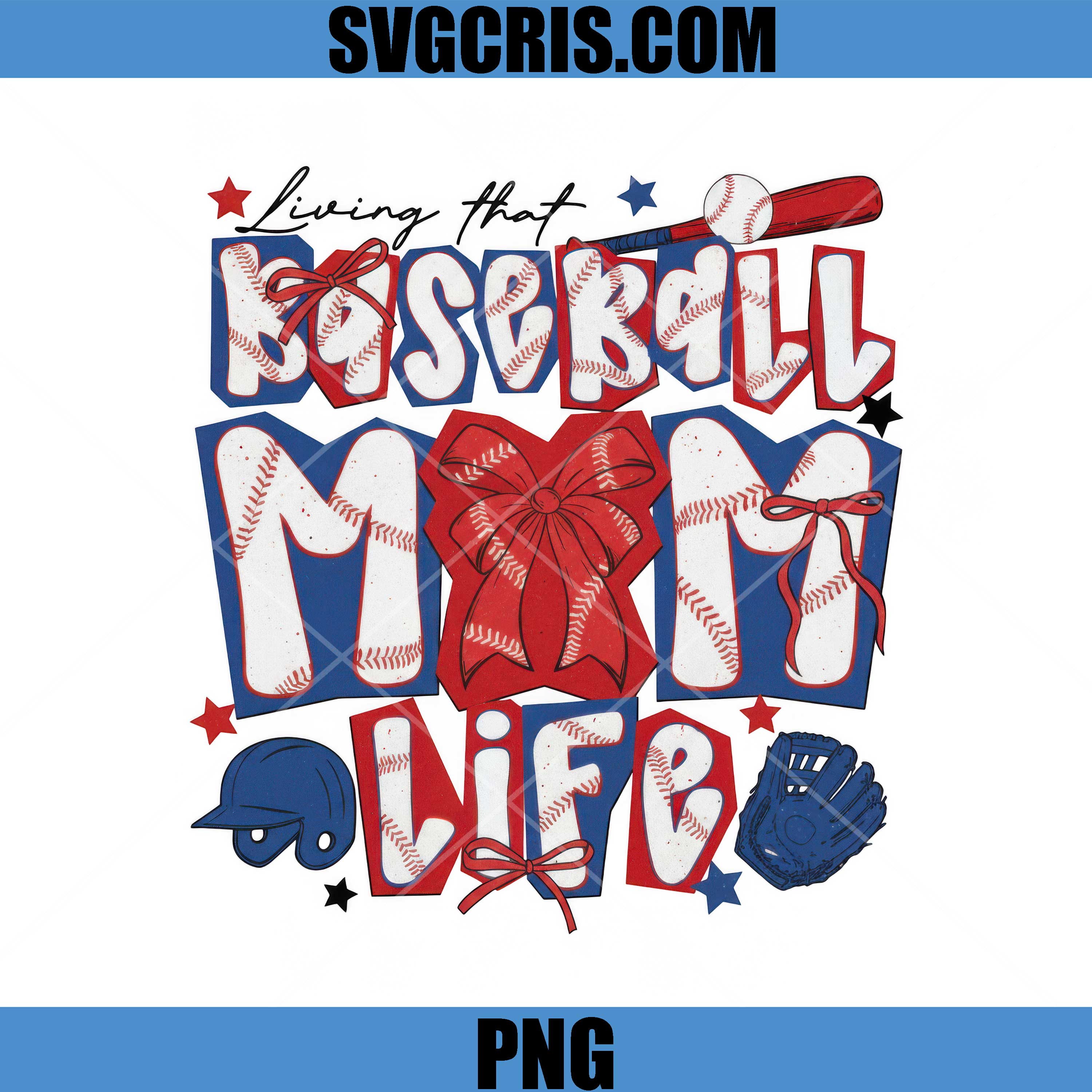 Living That Baseball Mom Life PNG, Cute Sport Mom PNG