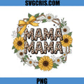 Mama Sunflower Leopard PNG, Floral Mama Daisy Bow PNG