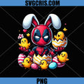 Deadpool Bunny Easter PNG, Superhero Chick Eggs Cute PNG