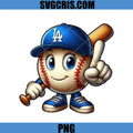 Cute Baseball LA Cap PNG, Funny Baseball Player PNG