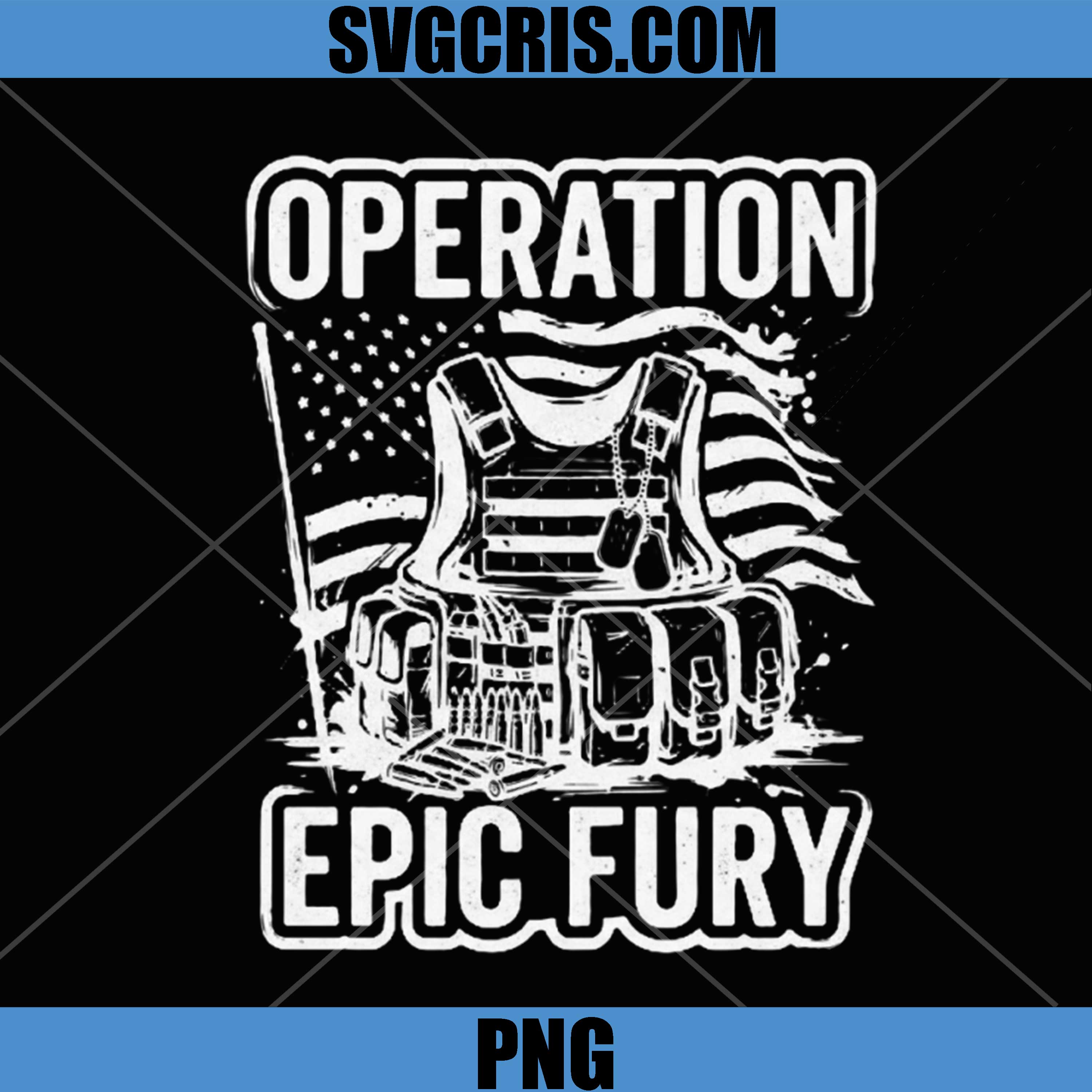 Operation Epic Fury PNG, Tactical Gear PNG, Military Vest Patriotic Design PNG
