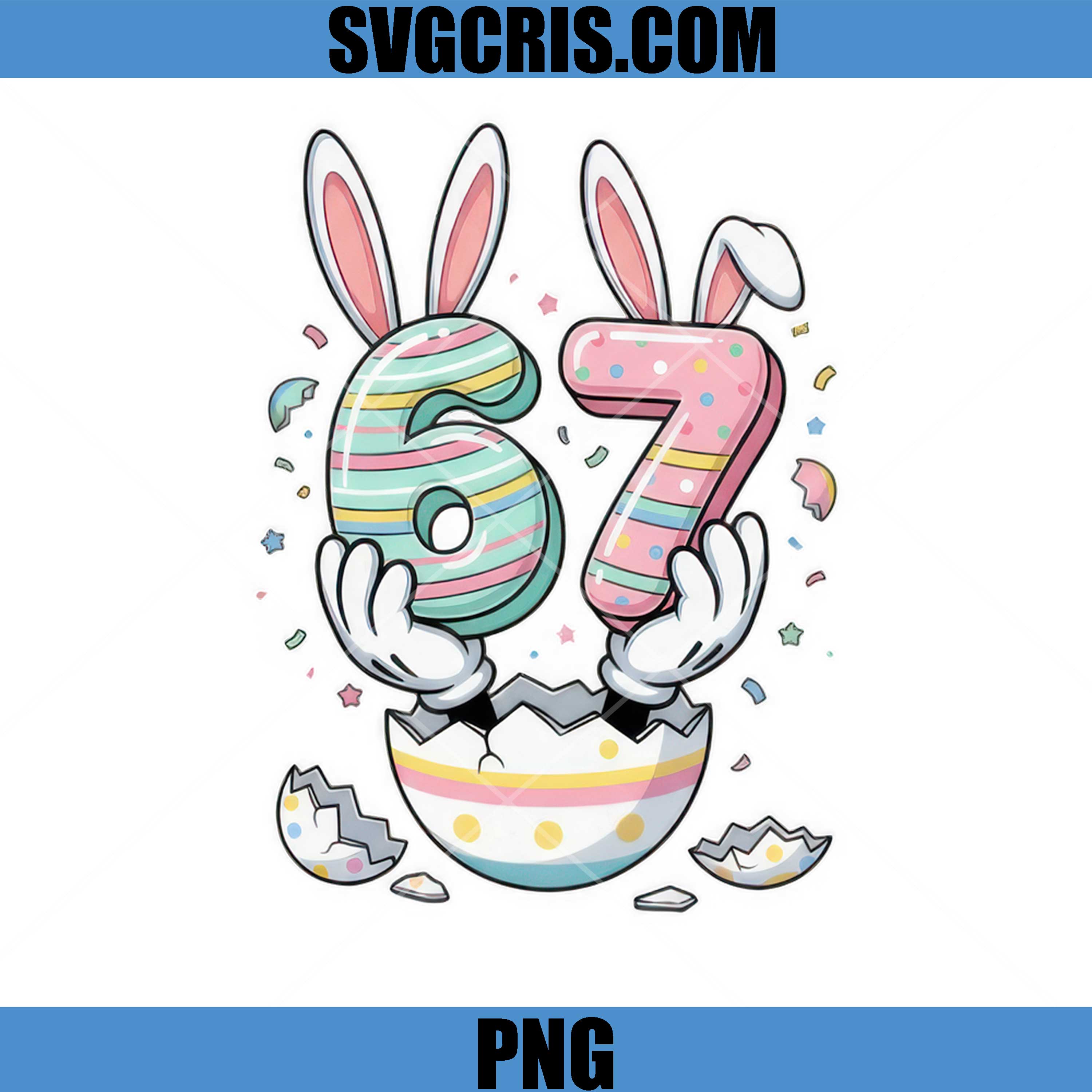 67 Easter Bunny PNG, Numbers Egg Cracked Design PNG