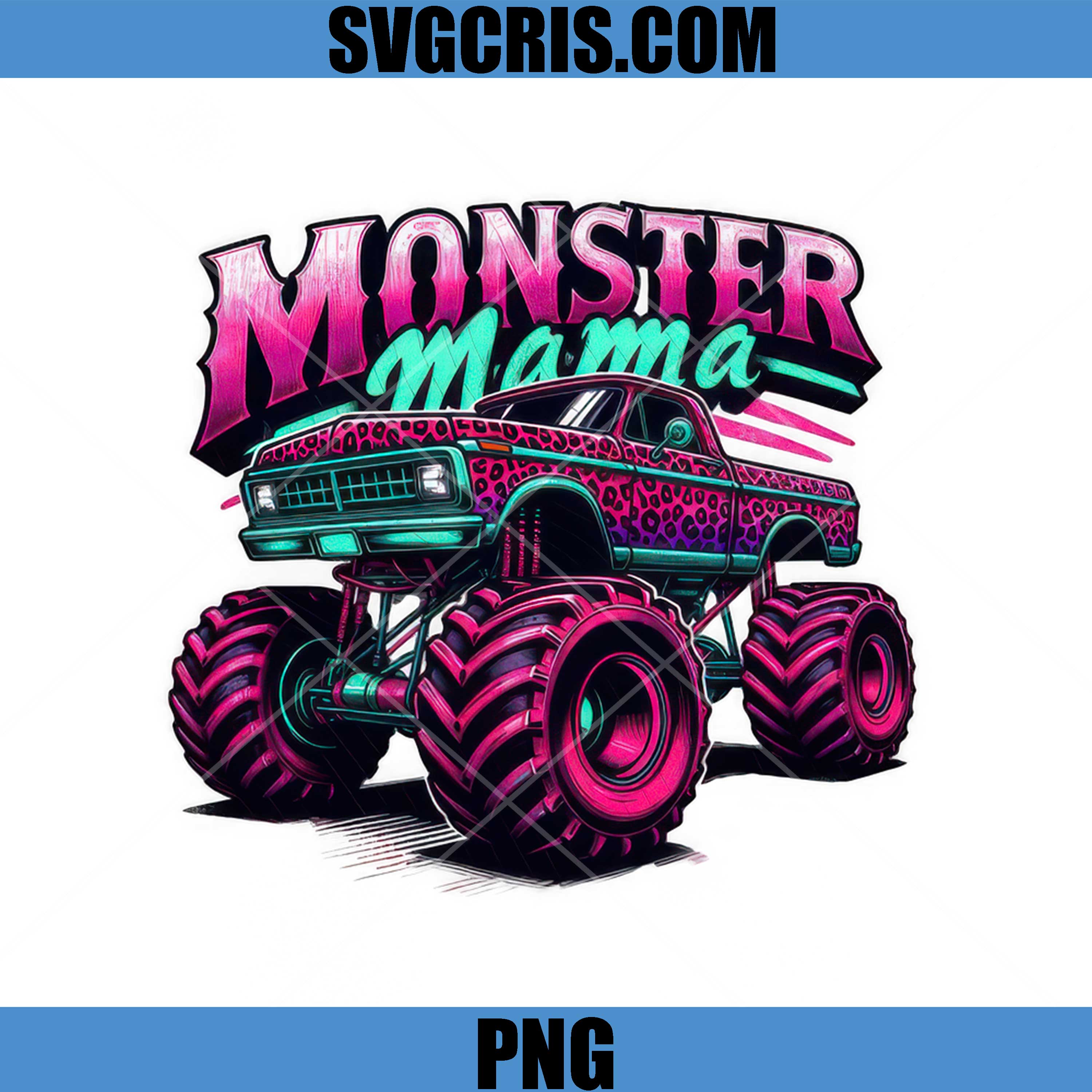 Monster Mama Truck PNG, Leopard Monster Truck Mama PNG