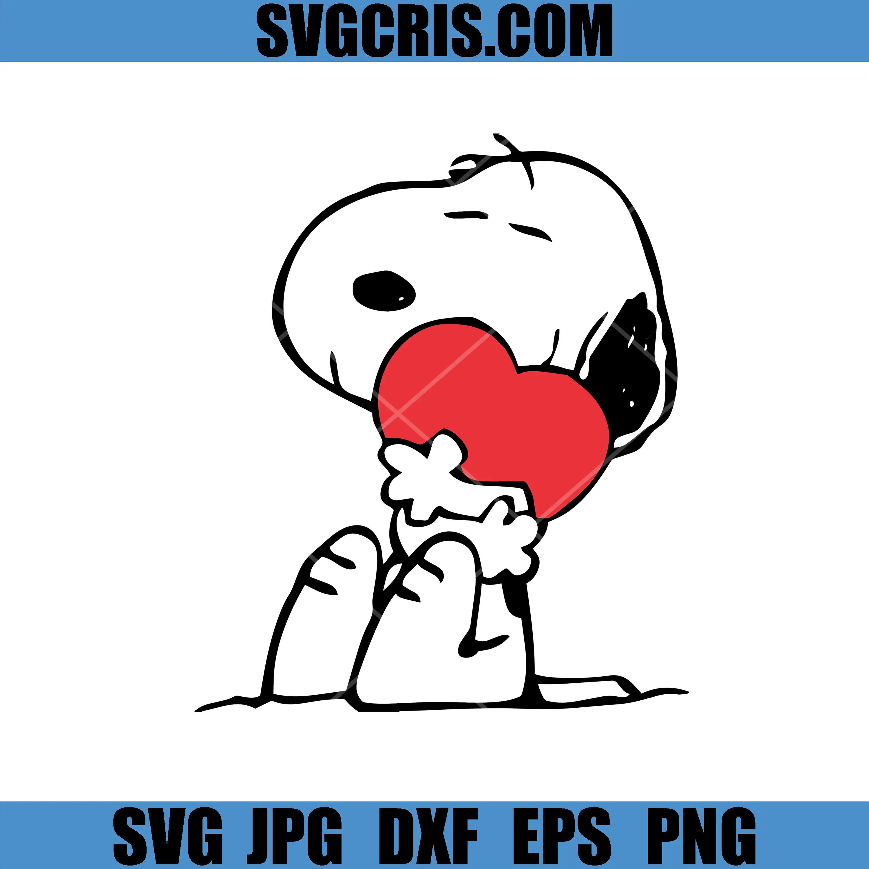 Cute Cartoon Dog Hugging Heart SVG, Sweet Love Puppy Illustration SVG