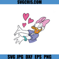 Cute Daisy Duck Love SVG, Cartoon Duck Valentine SVG