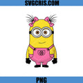 Cute Minion Pink Overalls Bow PNG, Cartoon Cute Minion PNG