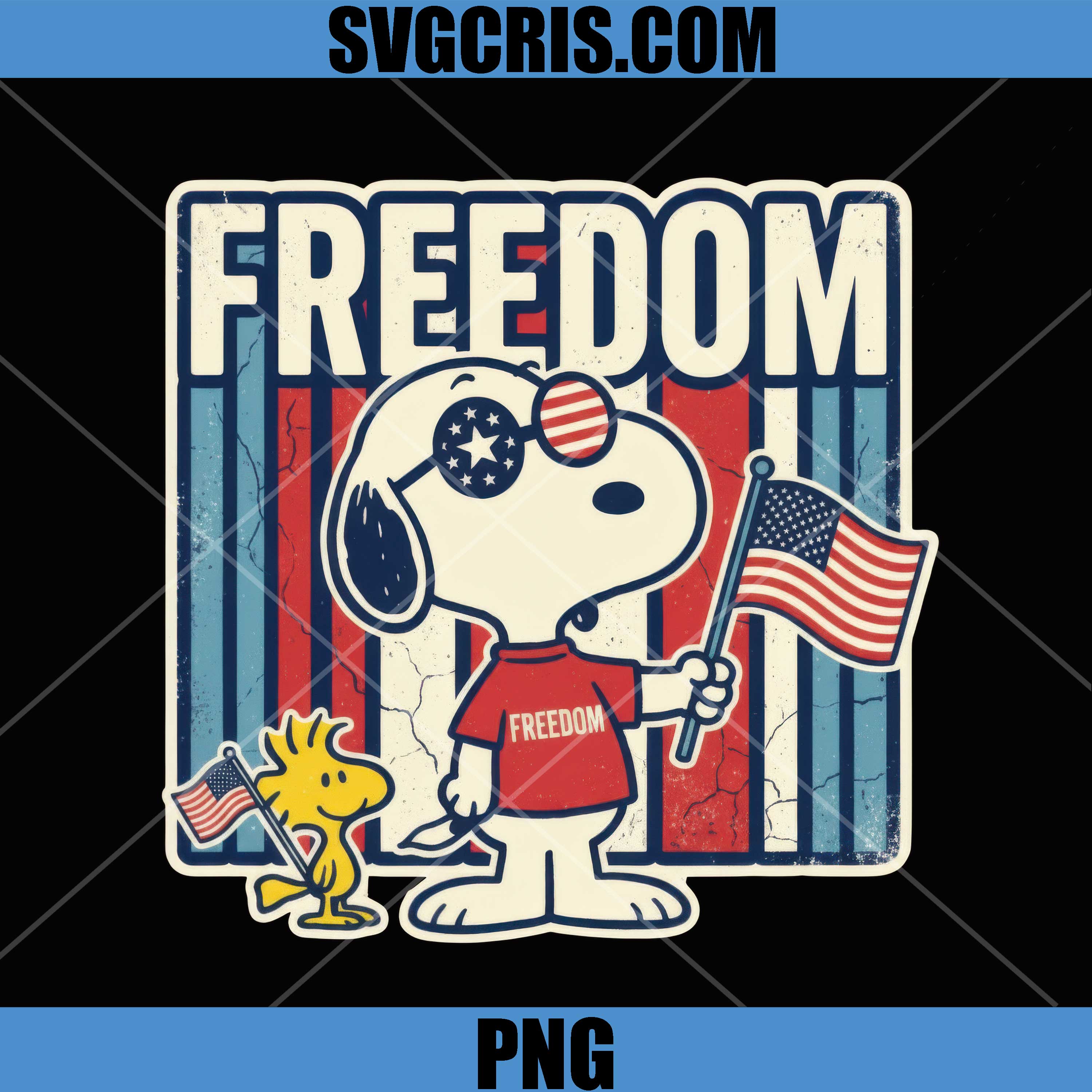Snoopy American Flag Freedom PNG, 4th Of July Cartoon PNG