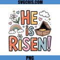 He Is Risen PNG, Christian Typography PNG, Cute Faith Spring Design PNG