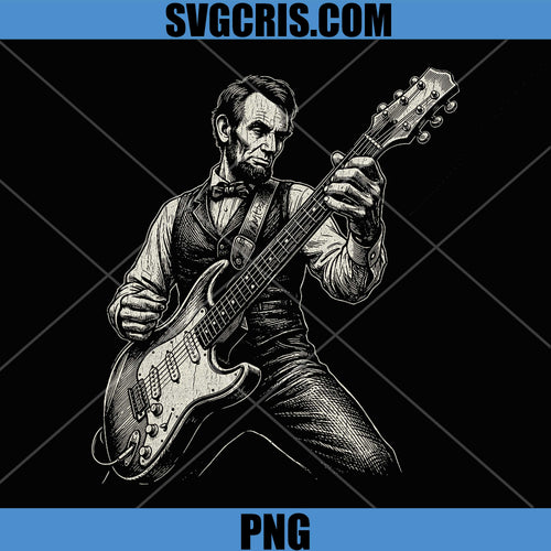 Abraham Lincoln PNG, Abe Lincoln Playing Guitar PNG, Vintage Abraham Lincoln PNG