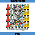 Autism Awareness Highland Cow PNG, Puzzle Ribbon Support PNG