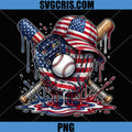 Baseball American Flag PNG, Baseball 4th July PNG