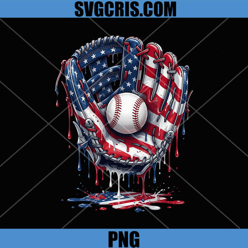 Baseball Drip American Flag PNG, 4th of July Baseball Drip PNG