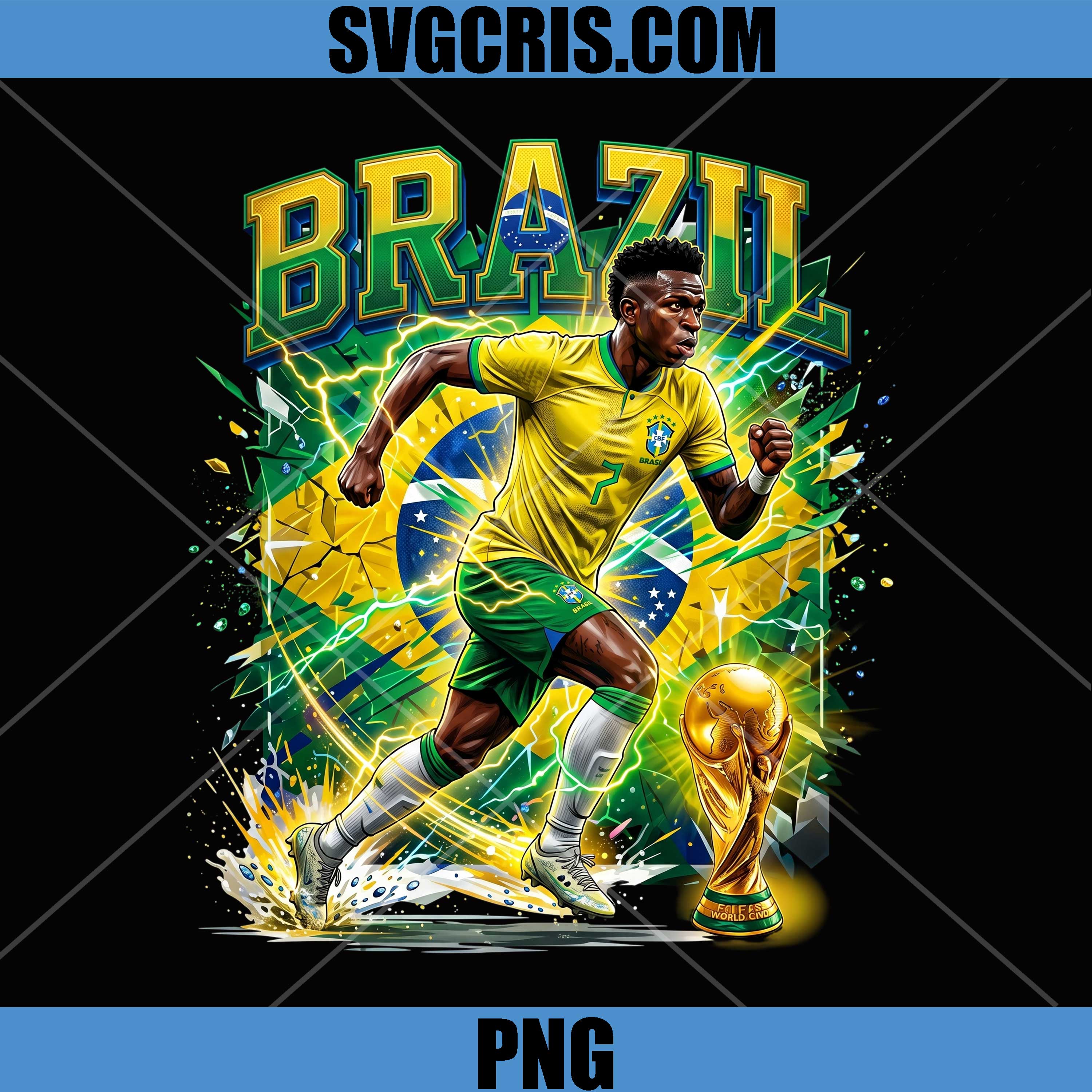 Brazil Vinicius Junior Number 7 PNG, Brazil Football Champion Word Cup PNG