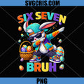 Six Seven Bruh Easter Bunny PNG, Dabbing Rabbit Funny Easter PNG