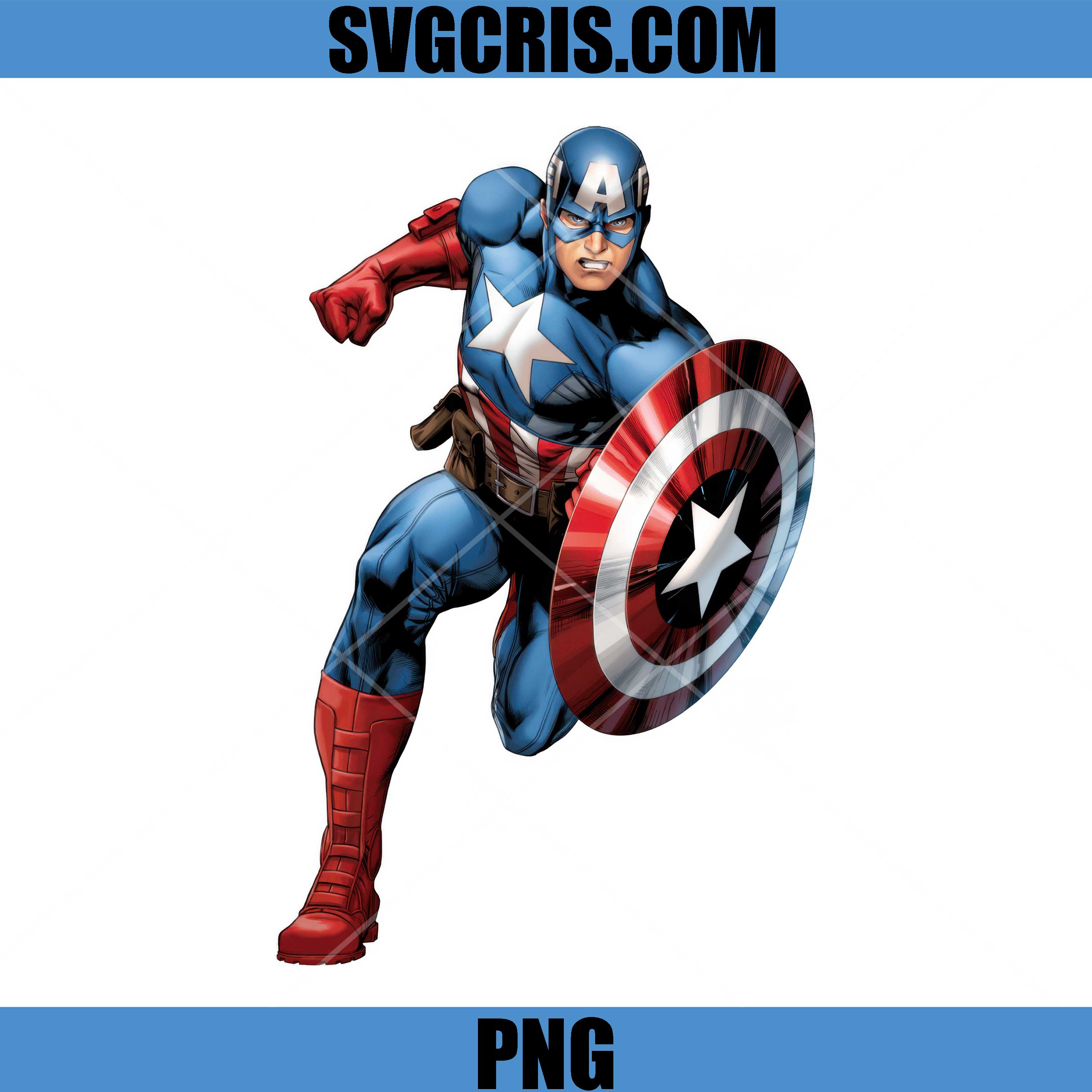 Captain America Shield Action Hero PNG, Marvel Superhero Dynamic Pose PNG