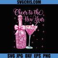 Cheer To The New Year PNG, Pink Champagne Party Celebration PNG