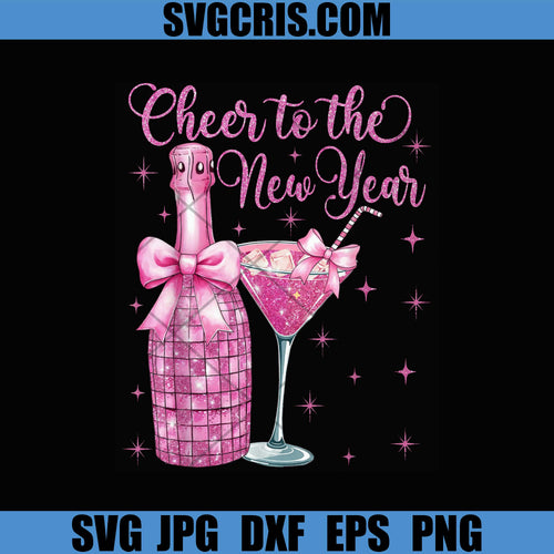 Cheer To The New Year PNG, Pink Champagne Party Celebration PNG