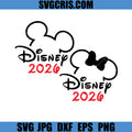 Disney 2026 SVG, Disney Mickey vs Minnie Ears SVG