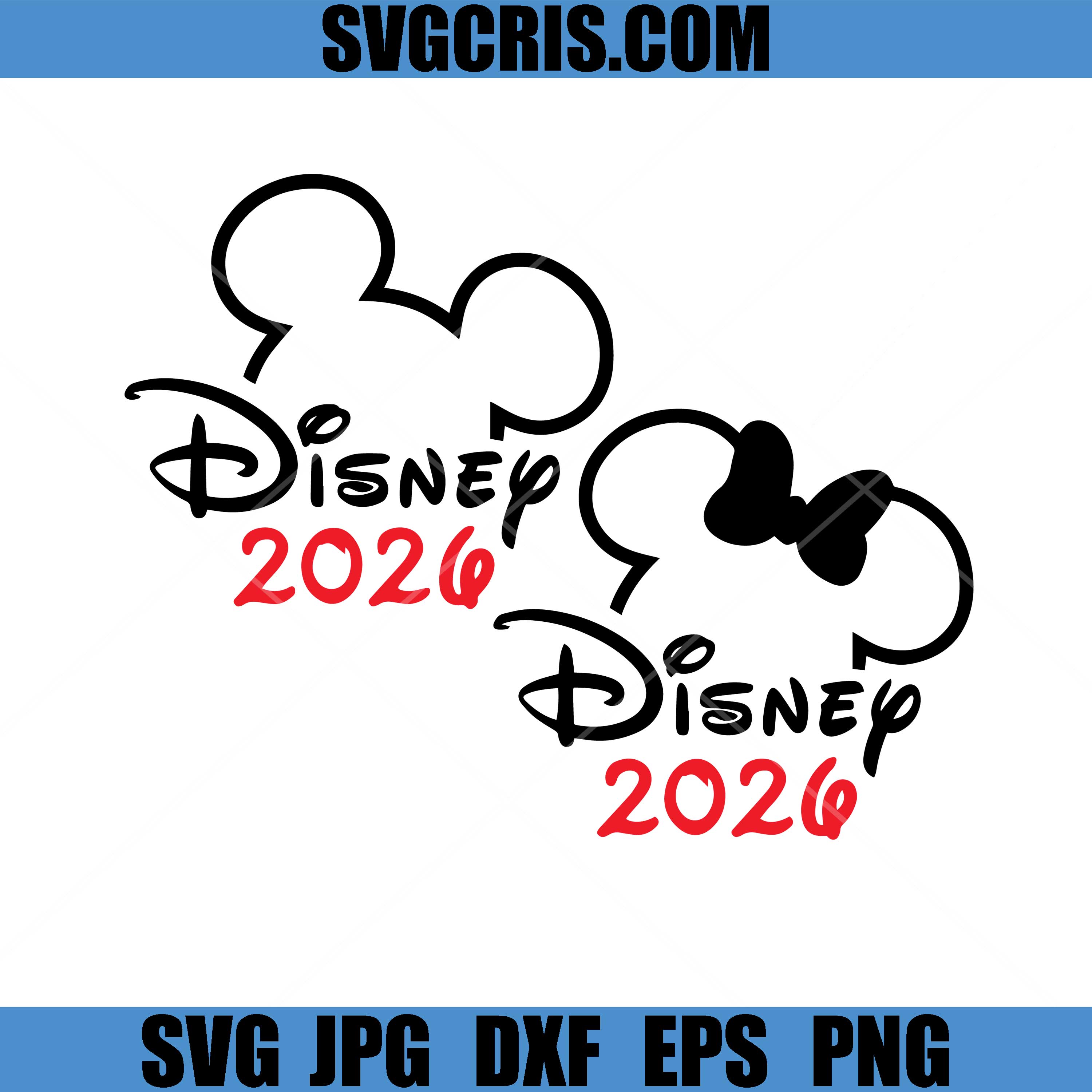 Disney 2026 SVG, Disney Mickey vs Minnie Ears SVG
