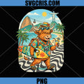 Funny Highland Cow Brazil PNG, Rio Travel Cowgirl Surfer Beach PNG