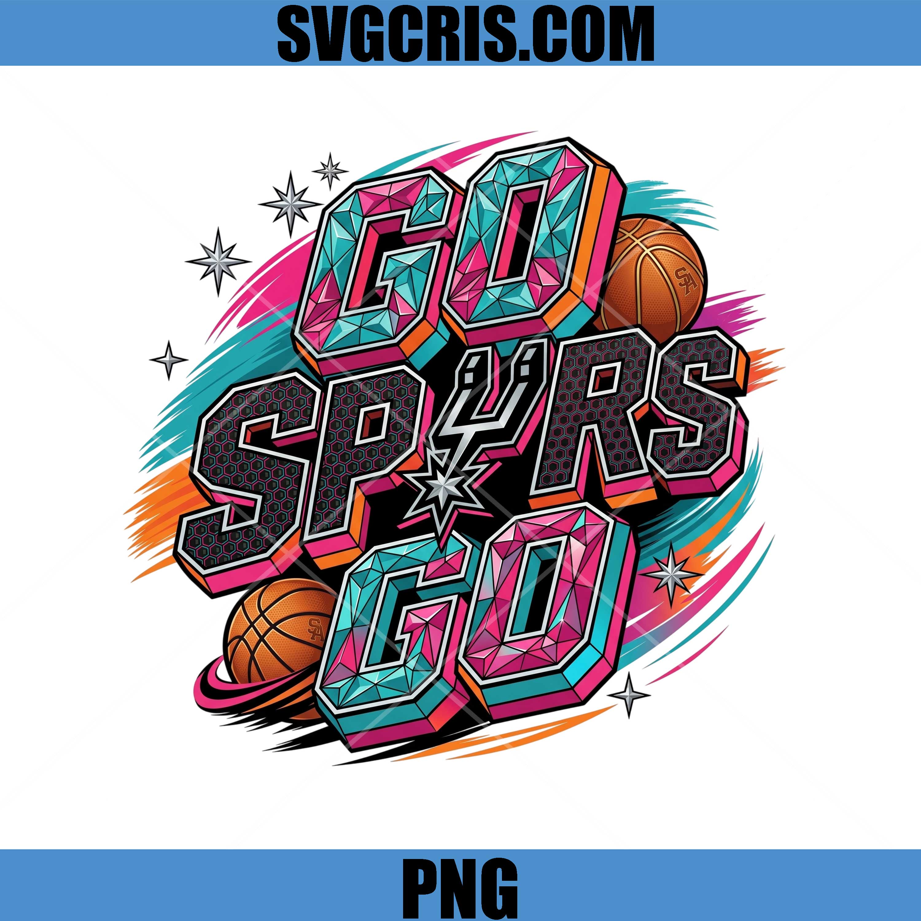 Go Spurs Go Basketball PNG, San Antonio Spurs Fan Art PNG