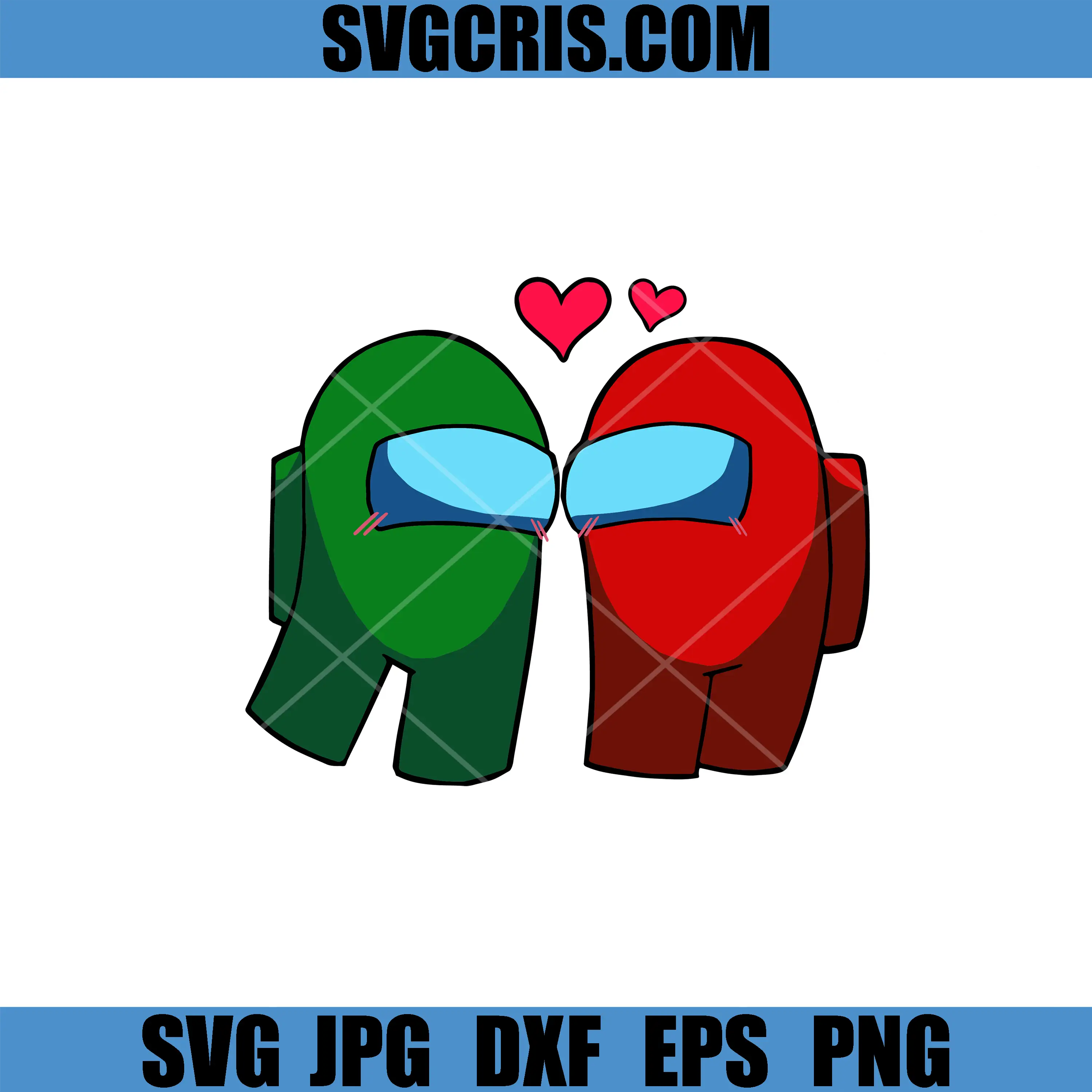 HD Among Us Valetine SVG, Among Us Red Love SVG