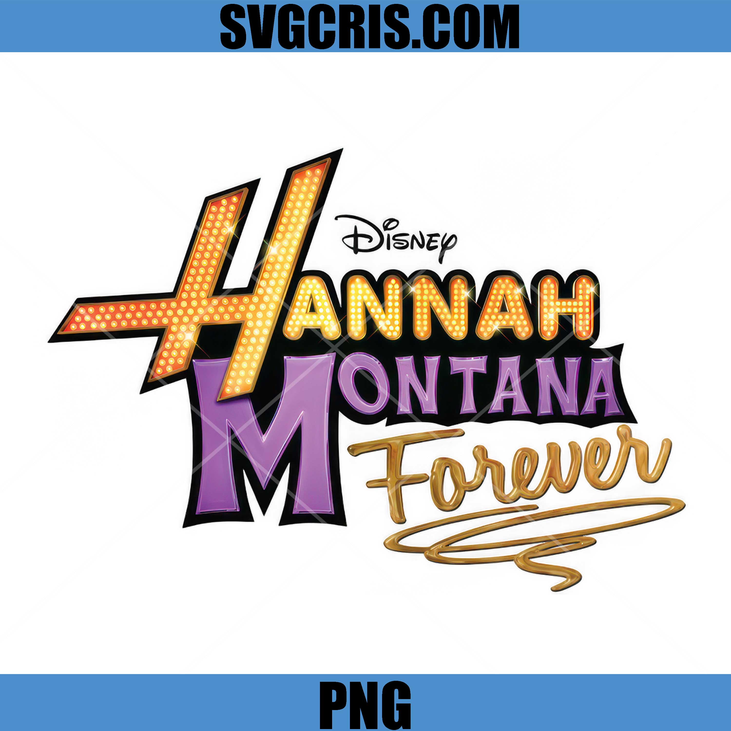Hannah Montana HM Forever Design PNG, Retro Disney Logo Style PNG