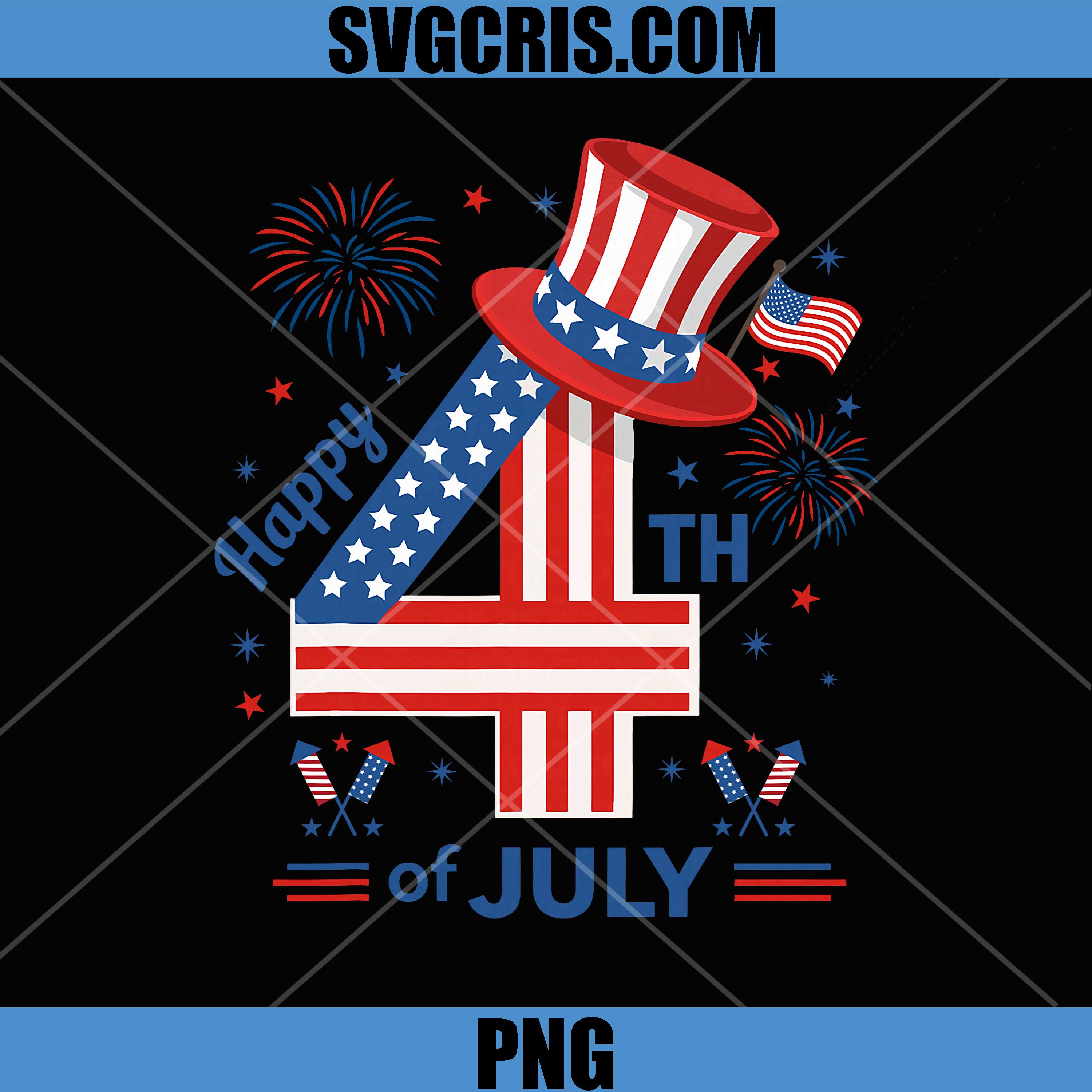 Happy 4th of July Patriotic PNG, US Flag Fourth of July PNG