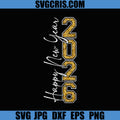 Vertical Happy New Year 2026 PNG, Elegant Gold Number Art PNG