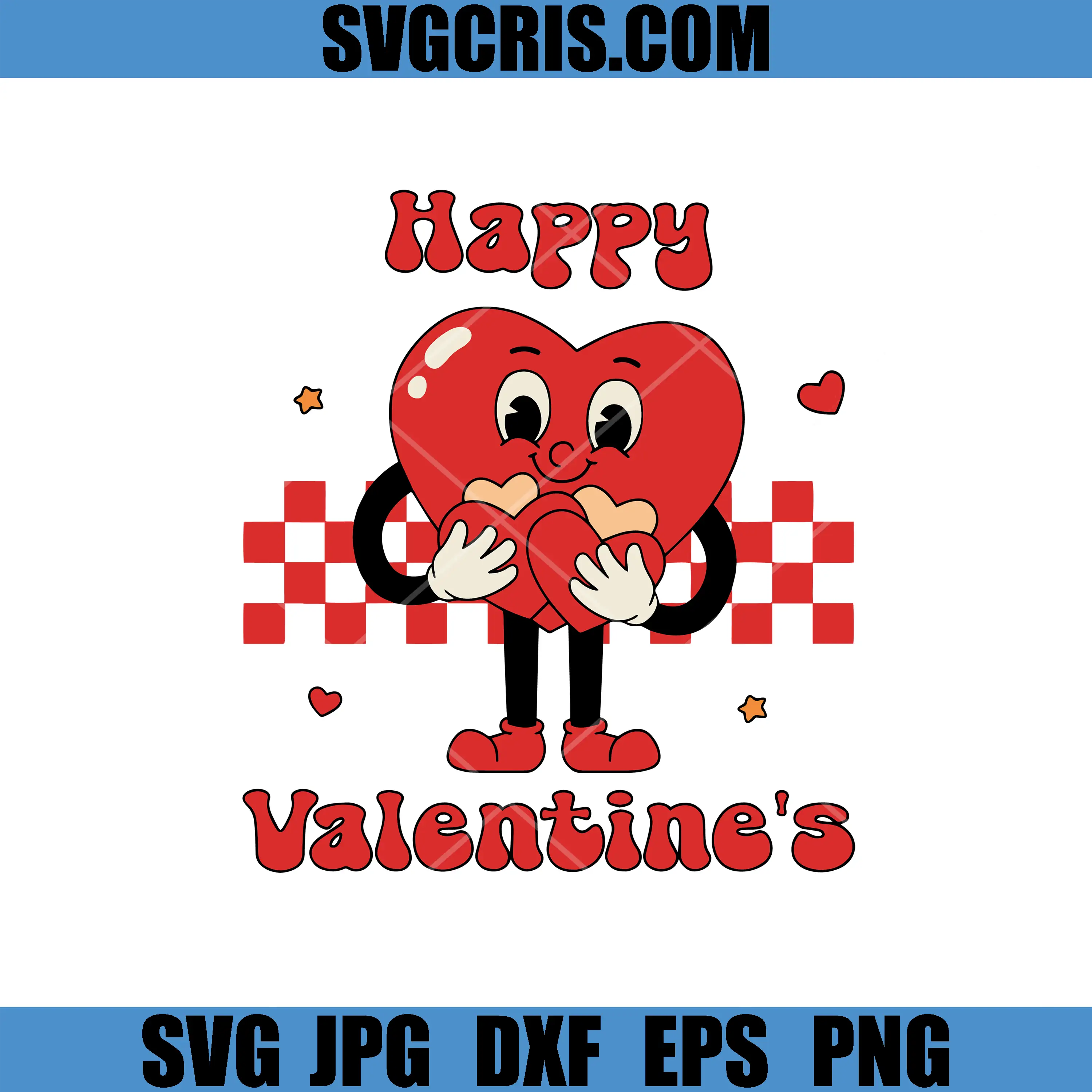 Happy Valentines Day Cute Heart SVG, Cartoon Love Character Design SVG