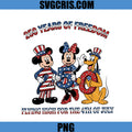 Disney Fourth Of July PNG, Mickey Minnie Pluto PNG, 250 Years Of Freedom PNG