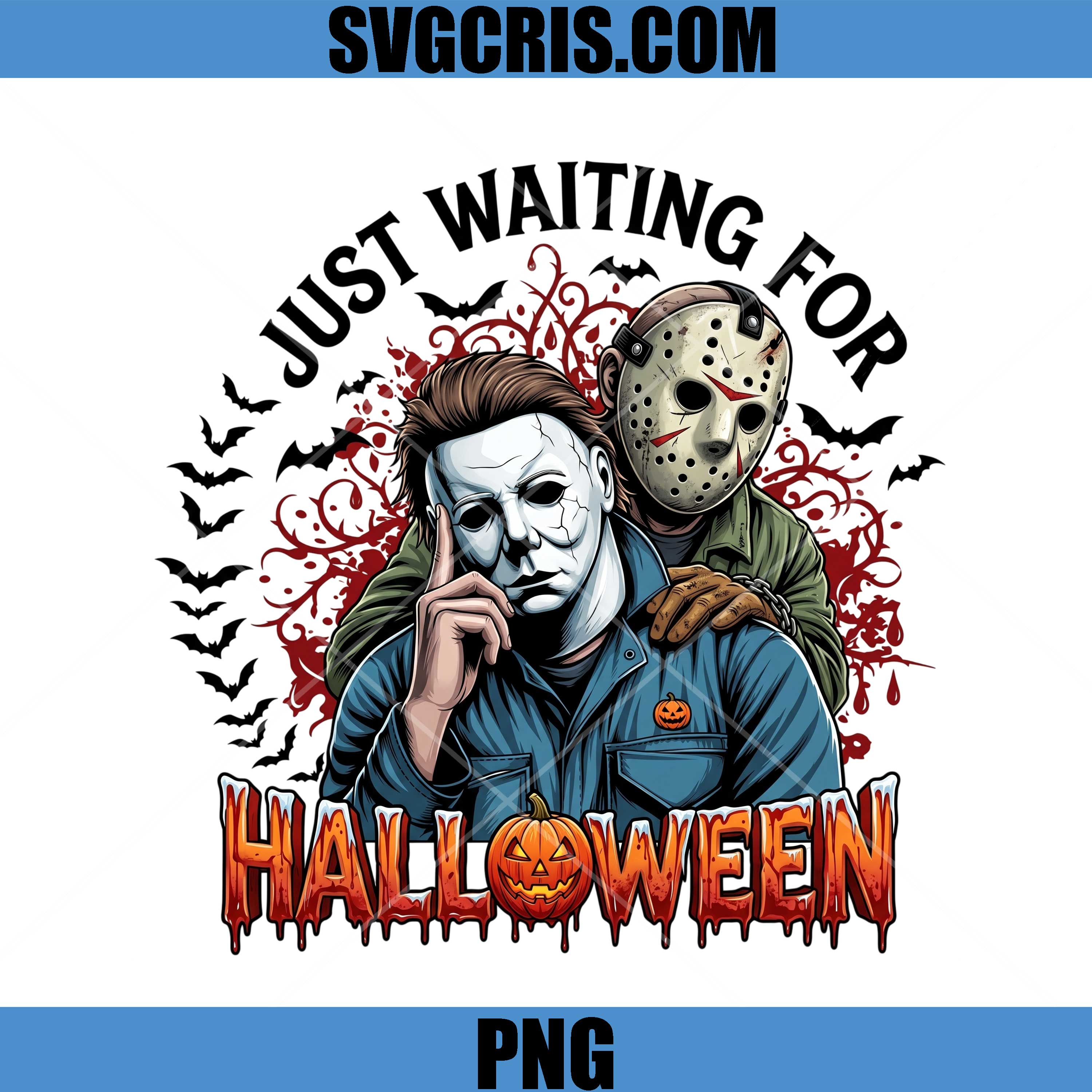 Just Waiting For Halloween Fun Horror PNG, Michael Myers Jason Horror PNG