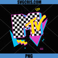 MTV Retro Checkered PNG, Neon Shapes Music Television PNG