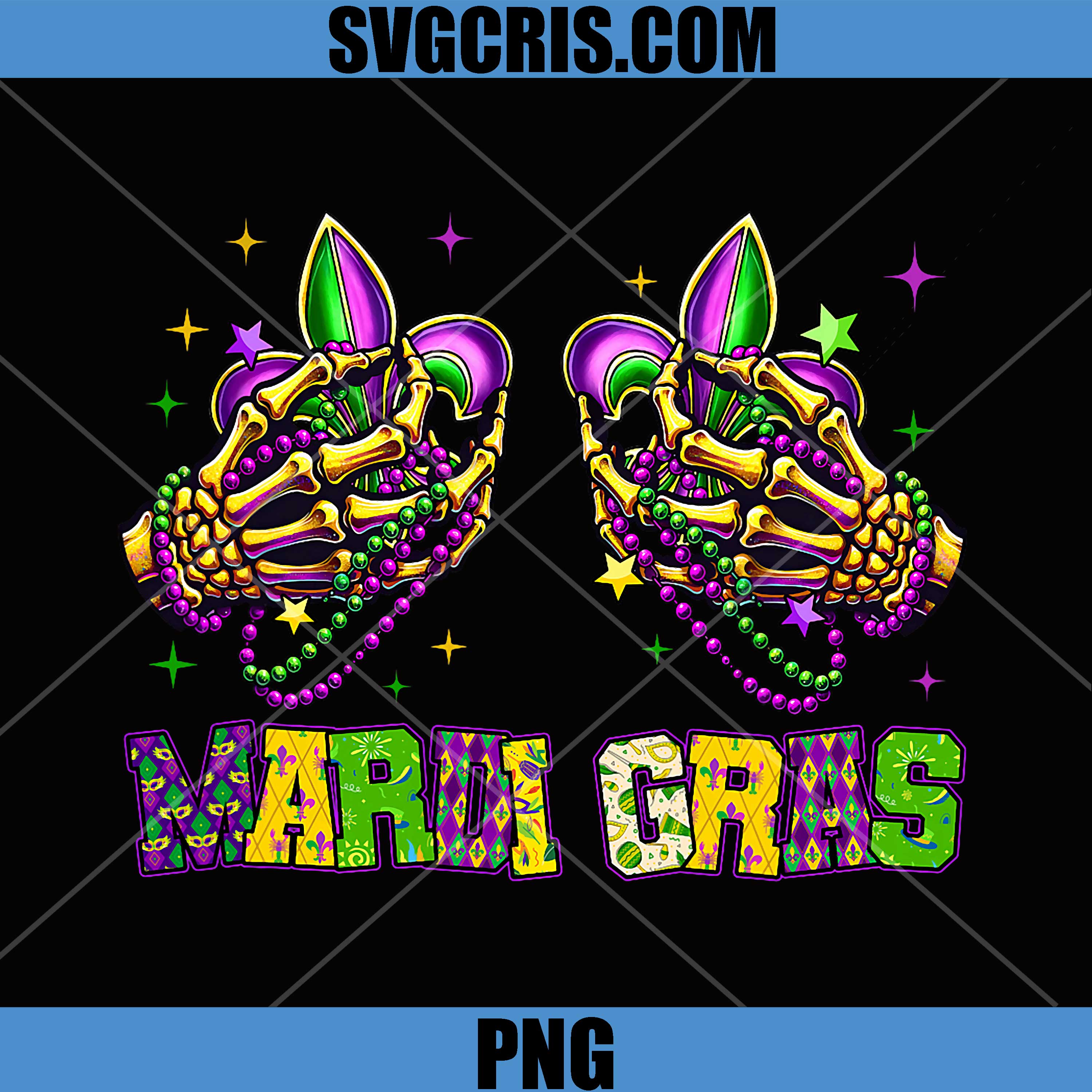 Mardi Gras Skeleton Hands PNG, Funny Boobs Crawfish Bead PNG