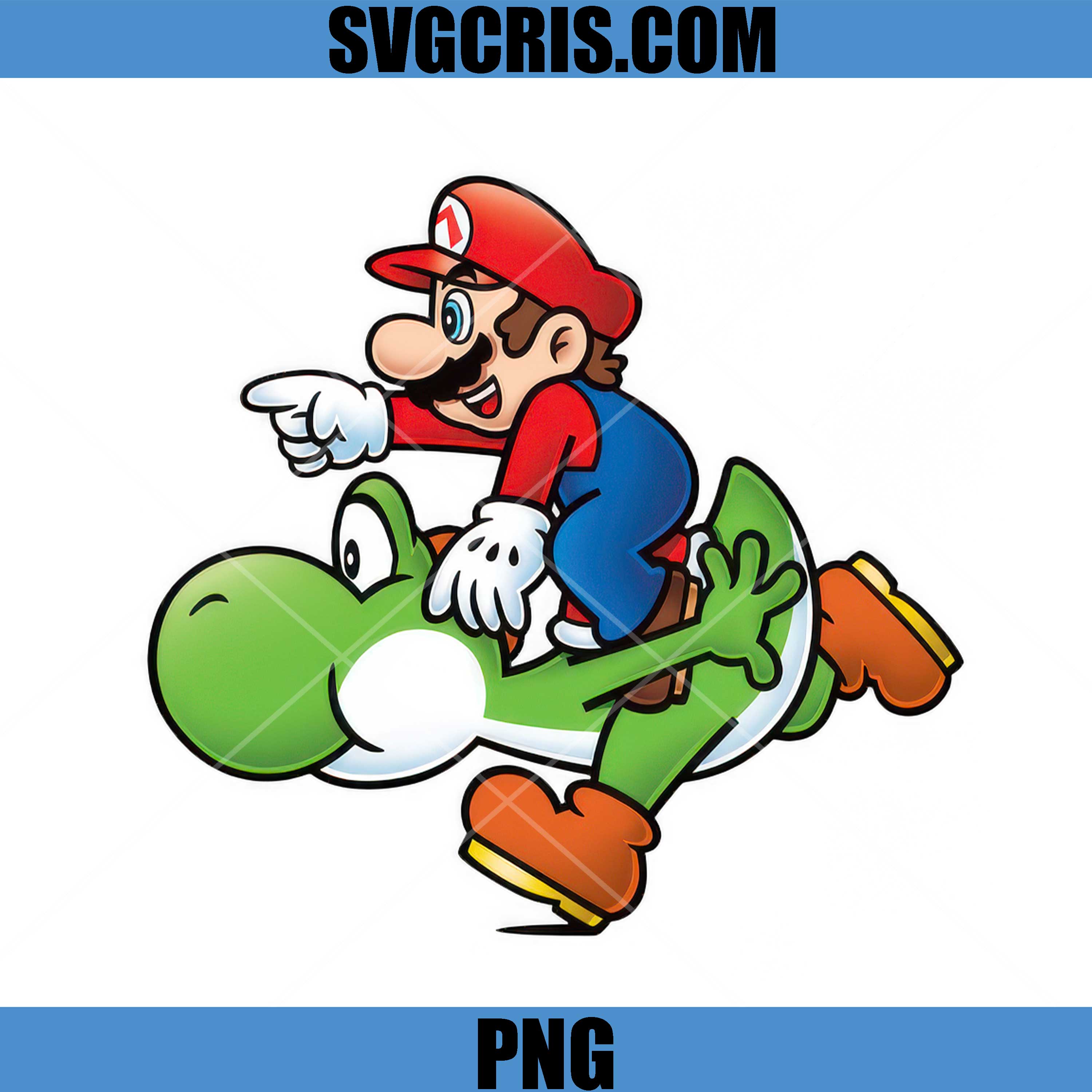 Mario Riding Yoshi Pointing PNG, Cute Mario Yoshi Cartoon PNG
