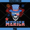 Merica Skull 4th of July PNG, Patriotic American Flag PNG