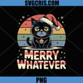 Merry Whatever Bruh Cat PNG, Holiday Humor Festive Rainbow PNG
