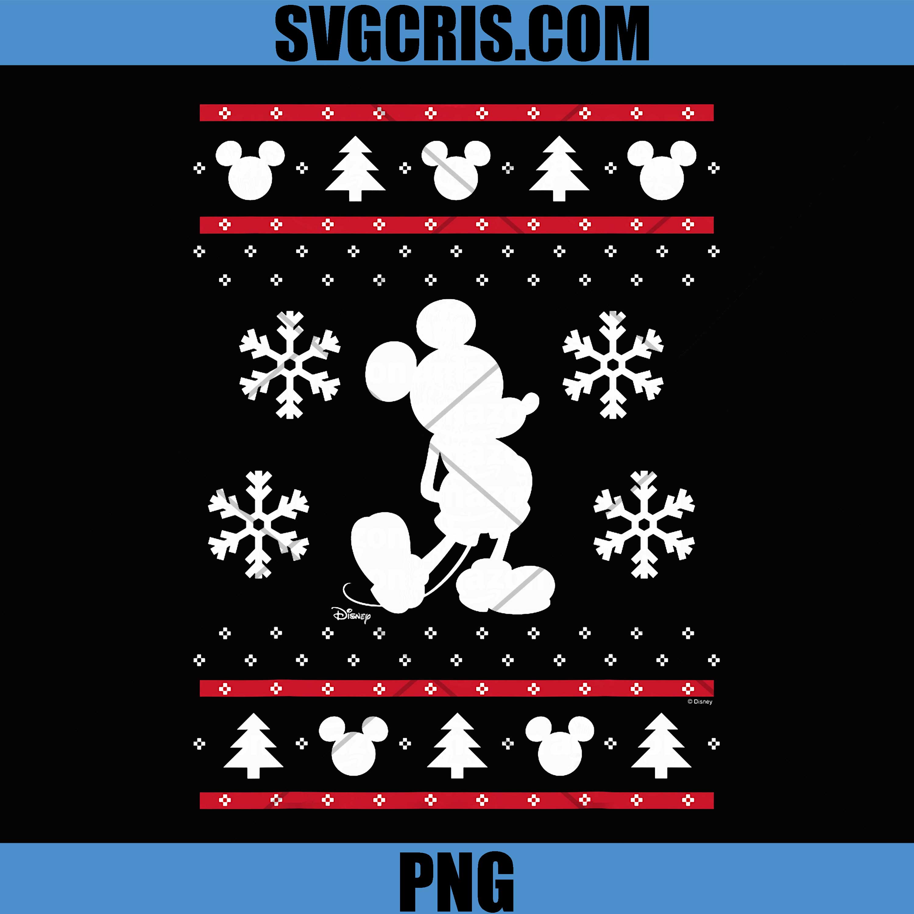Mickey Mouse Ugly Christmas Knit Design PNG, Winter Holiday PNG