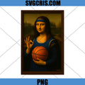 Mona Lisa Loves Basketball PNG, in Blue with Headband PNG